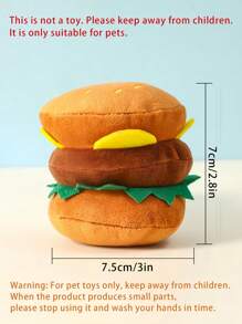 1 Stück Spaß Hamburger geformtes quietschendes Hundespielzeug Haustier Zubehör Hamburger bissfest Selbstunterhaltung Training Stimmbildung