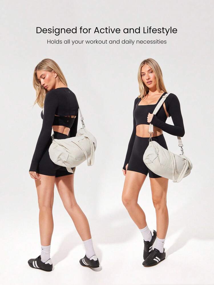 16L最大大容量 ダブルストラップ ダッフルバッグ ジッパー付き デイリーアクティブカジュアル