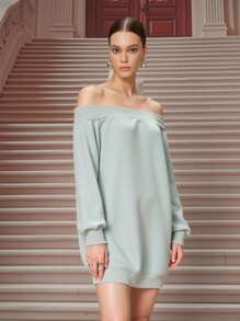 Franclia Fall Women Clothes,Women's Woven Autumn And Winter One Shoulder Long Sleeved Fashionable Loose Casual Versatile Regular Hoodie,Back To School Outfits Women Pullover - Light Grey - View 3