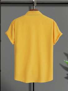 Manfinity Homme Men Patch Detail Shirt Without Tee - Yellow - View 2