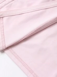 DAZY Women's Solid Color Elastic Mock Neck Fitted Long Sleeve Jacket, Casual Sports, Spring/Autumn - Pink - View 8