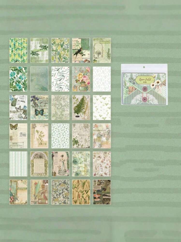 SHEIN 60pcs Vintage Themed Memo Paper Pad, High Capacity Scrapbook Paper With Diverse Retro Content, Suitable For Bullet Journal, - Multicolor - View 10