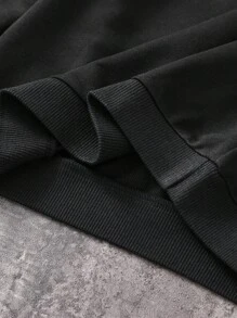 SHEIN Coolqubz 青少年男孩 Y2K 哥德風 Grunge 圖案印花運動衫，休閒寬鬆版長袖圓領套頭街頭風上衣，適合春季、秋季、初冬 - 黑色 - 查看 4