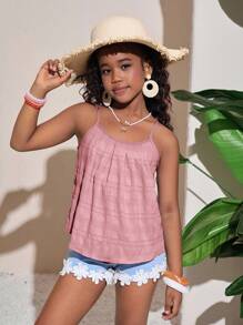 SHEIN Tween Girls' Casual Solid Color Camisole