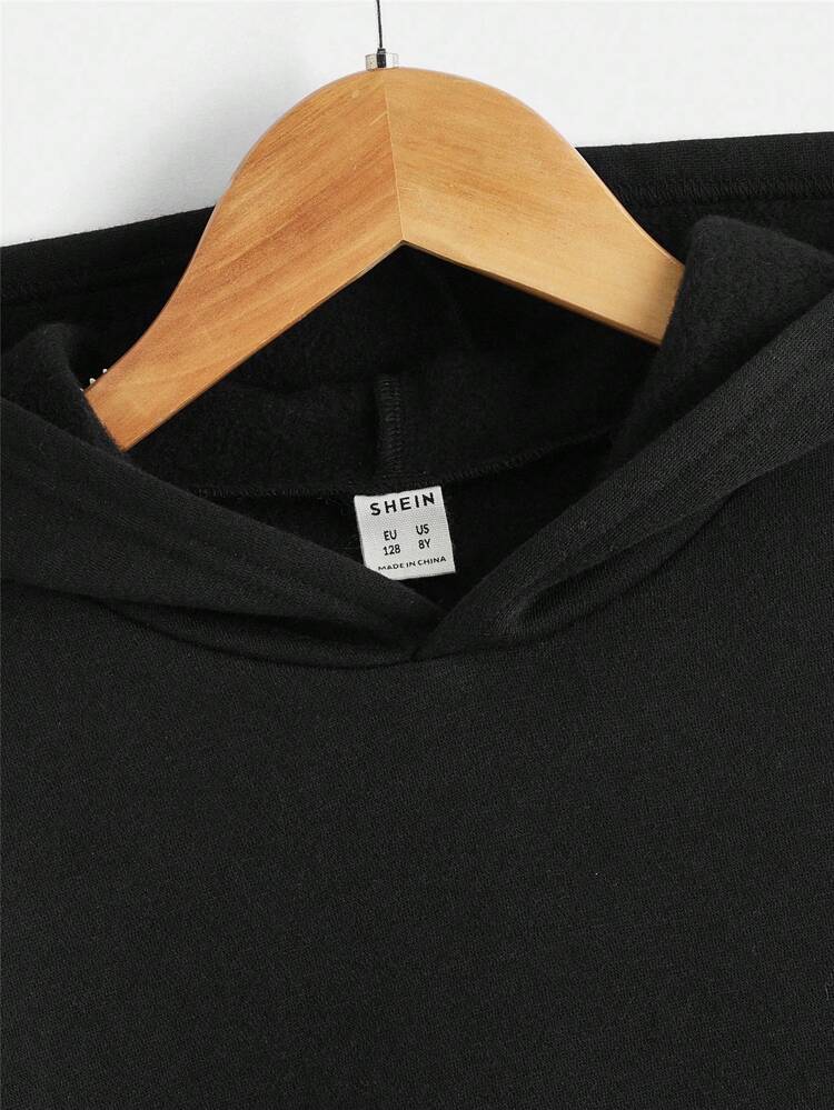Tween Boy Pocket Drop Shoulder Sweatshirt, Casual Suitable For Spring/Autumn Daily Wear