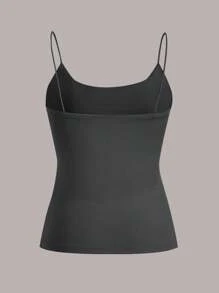 SHEIN EZwear 4 件套休闲纯色黑色、炭灰色、浅灰色、白色基本款吊带背心，适合春夏季 - 彩色 - 查看 11