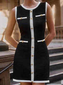 Lavishia Casual Fashionable Versatile Sleeveless Women Sweater Dress