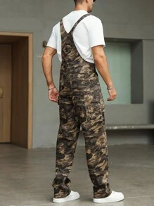 Manfinity Homme 男士休闲街头多口袋护胸迷彩背带裤 - 彩色 - 查看 7