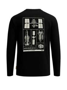Hugo Boss Áo thun nam cổ tròn dài tay thường ngày, đa năng - 001 Đen - Xem 5