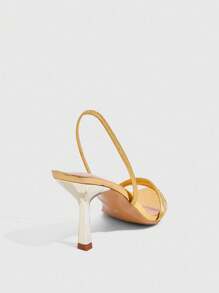 CUCCOO SZL Giày cao gót đế xuồng màu vàng thời trang gợi cảm dành cho nữ - Vàng - Xem 6