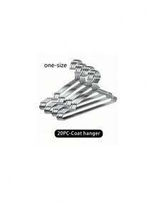 SHEIN 5pcs/10pcs Stainless Steel Hangers Reinforced Stainless Steel Hangers, Ultra-Thin Space Saving Hangers, Thin And Stylish Silver Hangers