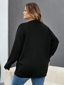 SHEIN CURVE+ Quần legging in hình mạng nhện trong suốt màu đen cỡ lớn, trang phục Halloween, trang phục Goth/Gothic cho phụ nữ/trang phục Halloween cỡ lớn/trang phục Halloween, áo len cardigan cỡ lớn, quần áo nữ 8xl, quần áo nữ cỡ lớn 6xl, quần áo nữ cỡ lớn 5xl, quần áo nữ cỡ lớn Xxl, quần áo mùa thu cho phụ nữ/mùa thu/mùa đông - màu đen - Xem 2