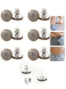 SHEIN 6 Pcs/12Pcs Jeans Buttons Replacement 17mm No Sewing Metal Button Repair Kit Nailless Removable Jean Buttons Replacement Combo Valentines Wedding, Birthday, Buttons, Sewing, Sewing Supplies, Sewing Accessories, Craft Supplies, DIY, Crafts For Adults