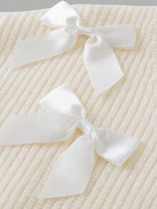 SHEIN Tween Girl Apricot Bow Knit Cardigan, Sweet & Versatile, Autumn/Winter - Multicolor - View 7