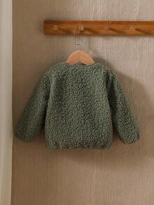 SHEIN 婴儿羊毛夹克，婴儿冬季厚棉外套，男婴外套