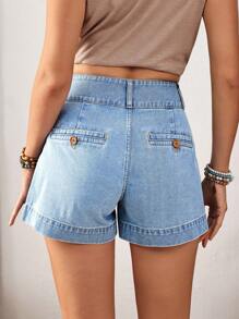 EMERY ROSE Women's Solid Color Casual Denim Shorts High Waisted Denim Shorts Denim Shorts Women Jean Shorts Summer Denim Shorts Y2k Denim Shorts