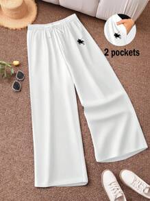 CosyJoli 大码女士休闲裤，适合夏季，适合度假 - 白色 - 查看 4