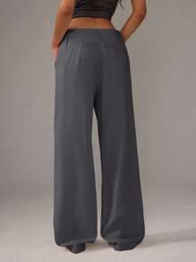 TRNVIE Men's Minimalist Front Button Straight Leg Casual Pants Fall Cloth For Women - Grey - View 2