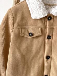 Loomiva 这款男童休闲日常百搭舒适保暖加厚拉链夹克，适合室内、户外滑雪、日常穿着、运动、玩耍、聚会、秋冬季节度假等场合。 - 卡其色 - 查看 5