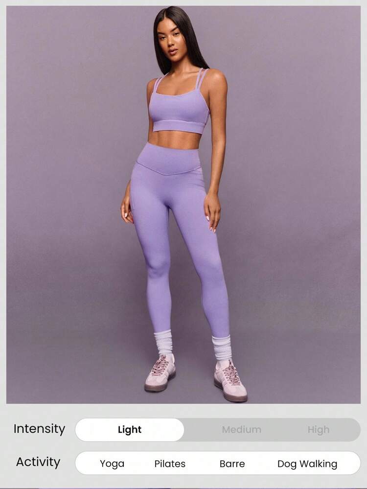 24" FeatherFit™ Soft Slay Sweat-Wicking Stretchy No Front Seam Ultra High-Rise Waist Leggings With Side Pockets Low-Impact Yoga Pilates Barre Studio Daily Casual Wear  Spring Summer