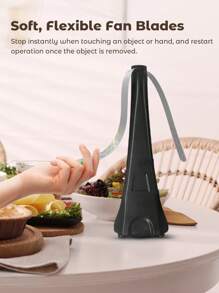 Teckwe 2pcs Fly Fans For Tables, Electric Fly Swatter Fan For Outside Or Inside Meal, Keep Flies Away, Picnic Fan For Table Use, Fly Repellent Fans For Barbeque, Party, Restaurants, Home, Events, Battery Operated Food Spinning Fan, Portable Anti-Fly Fan