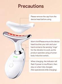 Teckwe Neck Face Massager,Neck Beauty Instrument With Positive And Negative Ions,3 Levels Of Strength & Constant Temperature Massage & 7 Color Modes,Deep Cleaning,Heating & Vibrating Skin Rejuvenating Beauty Device To Lift & Tighten Sagging Skin,Skin Care Tool Husehold Face Care Machine For Women