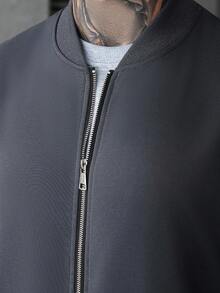 Manfinity CasualCool Men's Casual Solid Color Jacket And Pants Set Men Joggers Suit Men 2 Pieces Leisure Suits Men 2 Pieces Set Men Suit Set Grey Men Casual Suit , Fall Clothes - Dark Grey - View 4