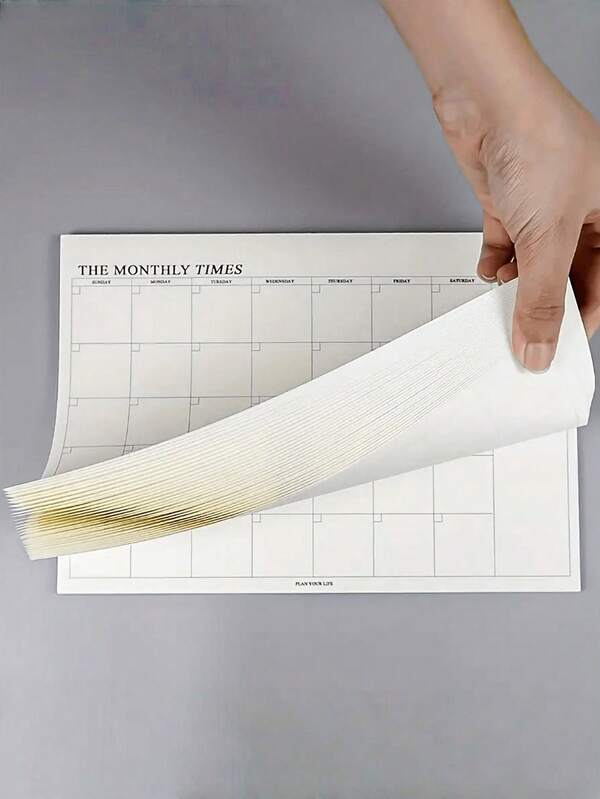 SHEIN 1 PIEZA Planificador mensual, artículos de papelería y suministros de envoltura de regalos, planificador de horarios sencillo, notas adhesivas, planes mensuales y semanales, bloc de notas adhesivas desprendibles, útiles escolares, útiles para volver a la escuela, cuaderno, cuaderno escolar, planificador mensual estético con bloc de notas adhesivas, calendario autorrelleno