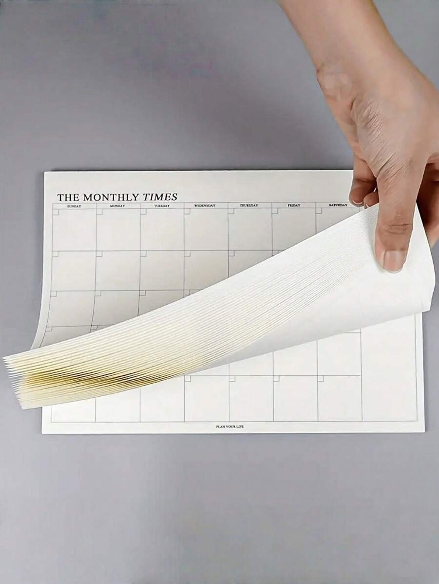 SHEIN 1PC Monthly Planner, Stationery And Gift Wrapping Supplies, Simple Schedule Planner, Sticky Notes, Monthly And Weekly Plans, Tearable Sticky Note Pad, School Supplies, Back-To-School Supplies, Notebook, School Notebook, Aesthetic School Book Monthly Planner Sticky Note Pad Self-Filling Calendar Planner - monthly planner - View 1