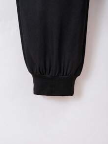 SHEIN Teen Boy Casual Printed Workwear Style Pants With 3d Pockets, School, Campus, College Chic Outfits For Autumn/Winter - Black - View 4