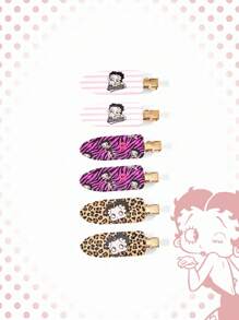 Betty Boop | ROMWE 3 Cặp Kẹp Tóc Liền Mạch Hình Nhân Vật Hoạt Hình - Nhiều màu - Xem 3