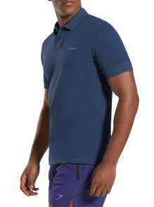 Hugo Boss Áo thun nam cổ bẻ tay ngắn đa năng thường ngày - 464 Mở Xanh - Xem 3