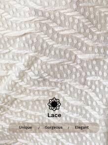 SHEIN Clasi Top Peplum de Cor Sólida Semitransparente com Textura e Decote em V, Estilo Casual de Férias, Primavera/Verão/Outono