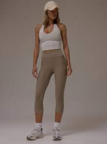 MUSERA Seamless Plunge Halter Neck Low P Casual, Airport, Loungewear,  , Fall