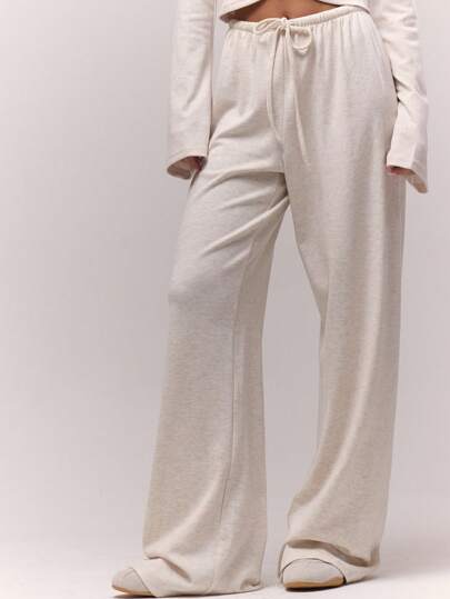 MUSERA Relaxed Loose Fit Wide Leg Drawstring Trousers Coord Bottoms Only Old Money Cute Country Cottage Core Back To School Casual For Women Butterscotch Pants