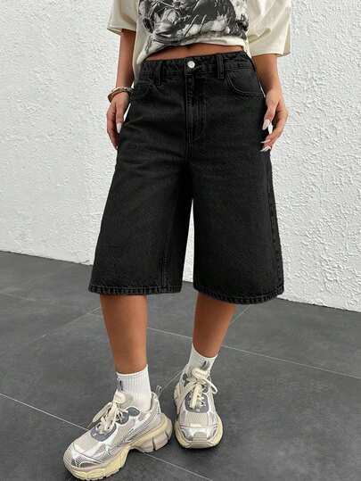 CasuGlow LOW-WAIST CAUSAL DENIM BERMUDA SHORT,Shorts,Jorts,Shorts For Women,Jean Shorts,Skort,Jorts Women