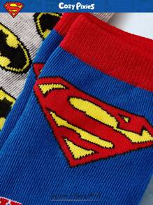 SUPERMAN X Cozy Pixies 5双柔软舒适的婴儿袜子，适合新生儿 - 彩色 - 查看 14