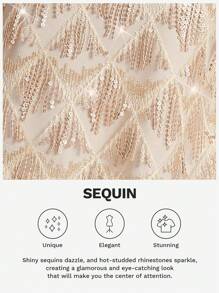 SHEIN Clasi 女性閃爍流蘇背心 - 香檳色 - 查看 7