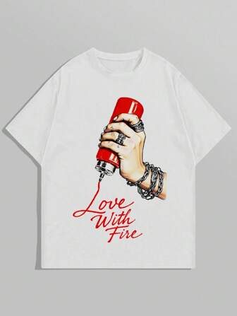 Street Life Herren Gothic Grafik Muster Kurzarm T-Shirt, Sommer, Halloween