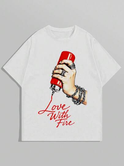 Street Life Men's Gothic Graphic Print Short Sleeve T-Shirt, Summer, Halloween