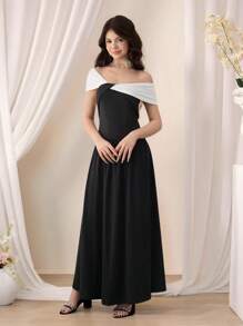 Pitira Pitira 少女优雅黑白拼色长裙、派对礼服、日常礼服 - 黑與白 - 查看 6