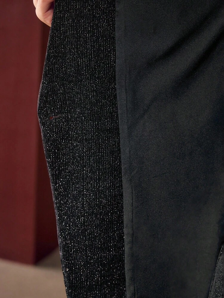 CORD GLITTER PLANTS EMBROIDERY LAPEL COLLAR BLAZER