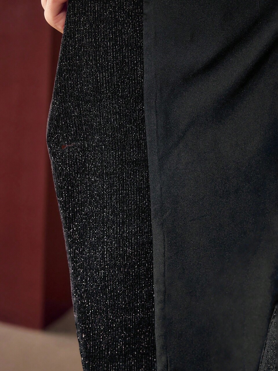 CORD GLITTER PLANTS EMBROIDERY LAPEL COLLAR BLAZER