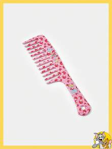 TOM & JERRY X SHEIN Lược răng thưa cỡ lớn họa tiết hoạt hình dễ thương, lược chải tóc thiết kế hình bọ cánh cứng, lược tạo kiểu di động, phụ kiện hàng ngày thích hợp cho việc trở lại trường học, lược thời trang làm quà tặng cho trẻ em hoặc gia đình - Nhiều màu - Xem 2