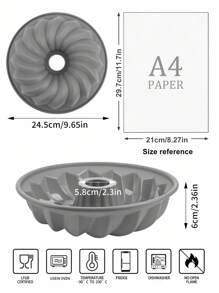 1Pc Silicone Fluted Colorful Cake Pan,Non Stick Chiffon Cake Mold,For Kitchen( update style ) - Grey - View 8