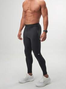ARC Activewear Sports Tights Performance Bottom Running Fitness Gym Workout Training - Black - View 2
