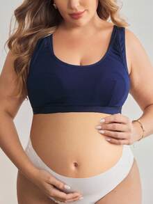 BloomMama Plus Size Maternity Comfortable Solid Color Nursing Bra