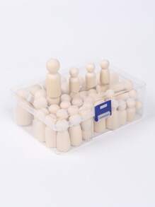 SHEIN 50pcs Unfinished Wooden Dolls, Peg People Doll Bodies Wooden Figures, Decorative Peg Doll People For Kids DIY Art Craft, Painting, Peg Game, Home Party Decor, Assorted Shapes And Sizes