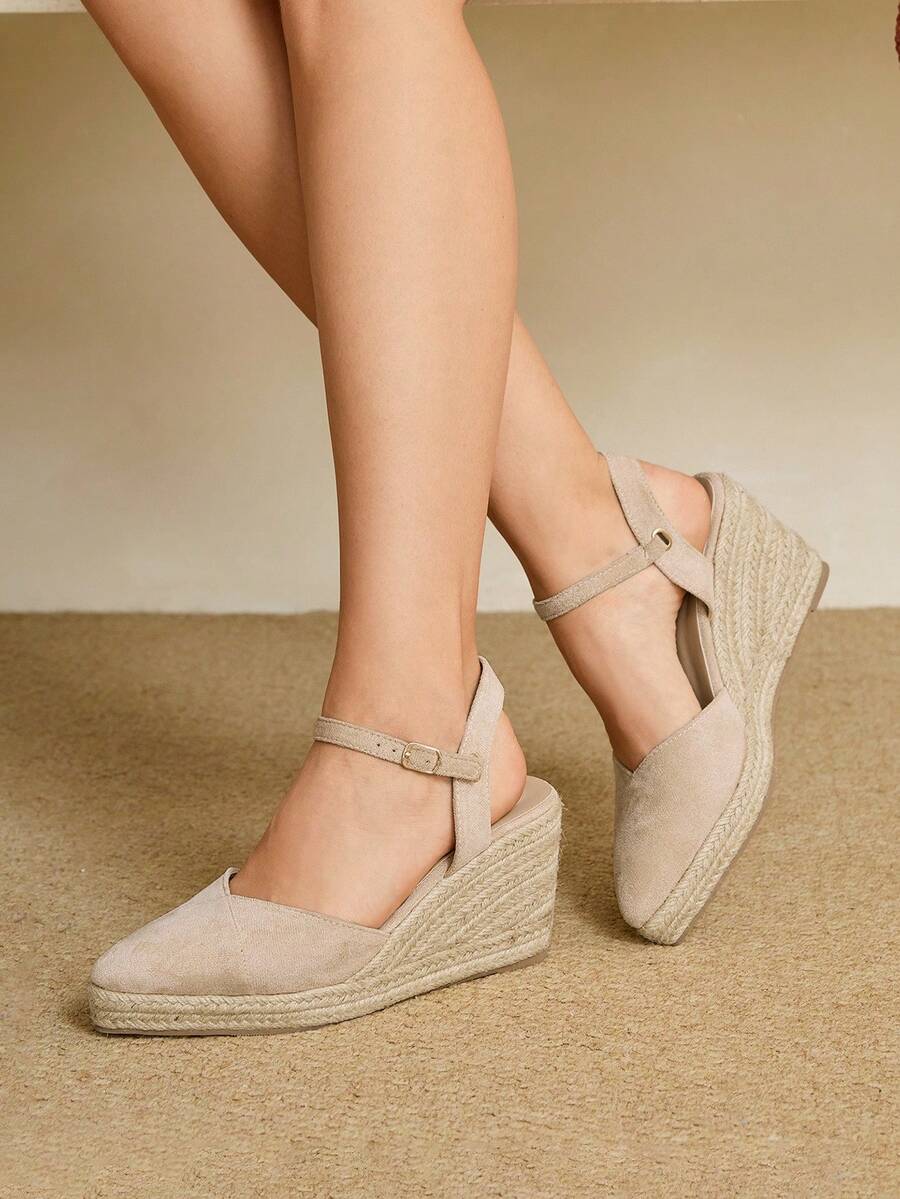 Styleloop Women's Wedge & Platform Woven Slip-On Shoes, Bohemian Style Thick Bottom Shoes - Pink - View 1