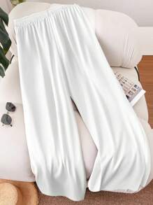 CosyJoli 大码女士休闲裤，适合夏季，适合度假 - 白色 - 查看 2